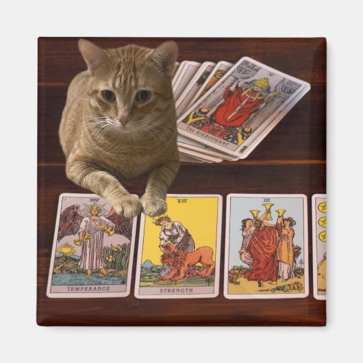 Tarot Cat Magneet (Voorkant)