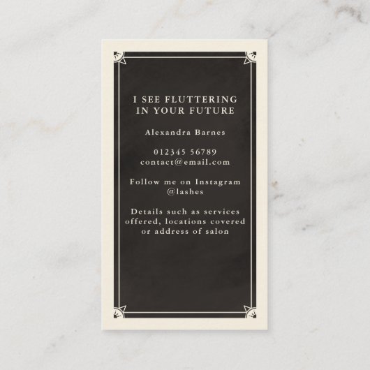 Tarot céleste éclate Carte de visite noir (Dos)