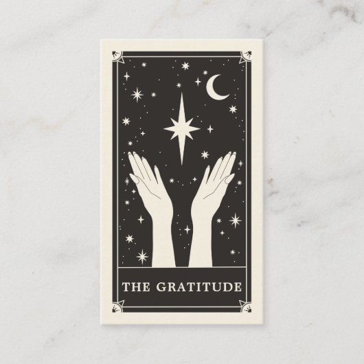 Tarot céleste Gratitude merci Carte de visite (Devant)