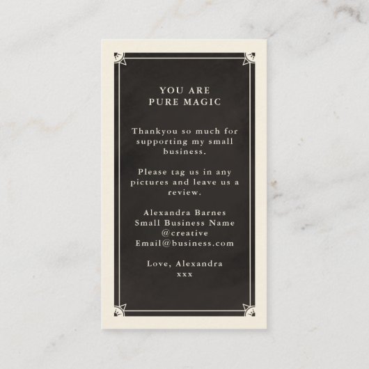 Tarot céleste merci petit Carte de visite (Dos)