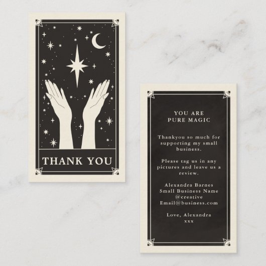 Tarot céleste merci petit Carte de visite (Devant / Derrière)