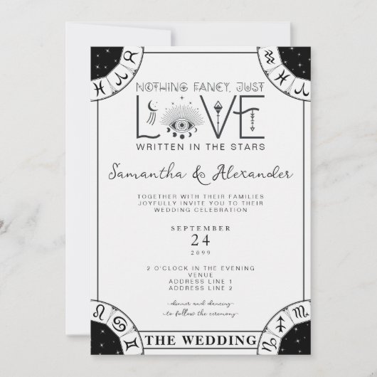 Tarot Celestial Huwelijk Zodiac Signs Evil Eye Maa Kaart (Voorkant)