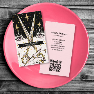 Tarot Celestial Vintage Kapsalon Gouden Schaar Visitekaartje