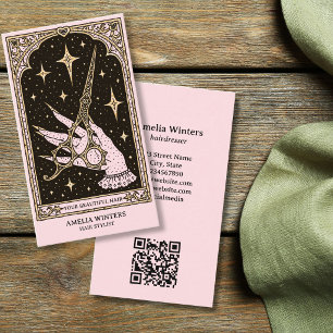 Tarot Celestial Vintage Kapsalon Gouden Schaar Visitekaartje