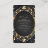 Tarot Celestial Wedding Sun Moon Stars Gold Informatiekaartje (Voorkant)