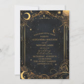 Tarot Celestial Wedding Sun Moon Stars Gold Kaart (Voorkant)