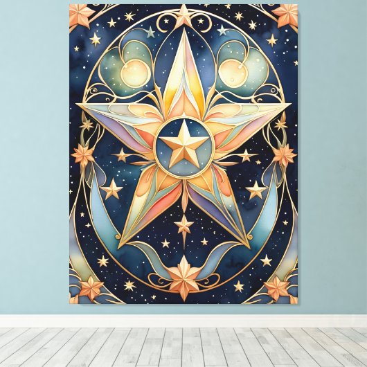 Tarot - de ster canvas afdruk (Insitu (Houten vloer))
