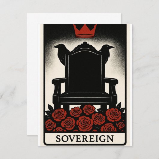 Tarot Domme - Soevereine Kaart Notitiekaartje (Voorkant / Achterkant)
