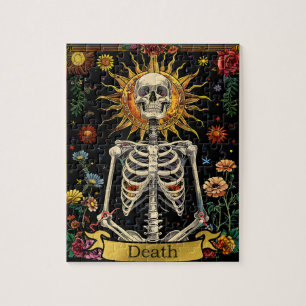Tarot Doodkaart Gotische Hekserij Schedel & Bloeme Legpuzzel