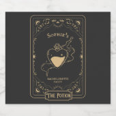 Tarot Esoterisch Lot Zwart Sparkling Wijnetiket (Enkel label)
