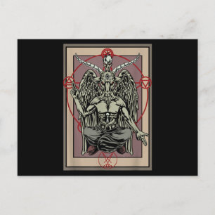 Tarot Gothic Card Baphomet Satanic Witch Pentagram Briefkaart