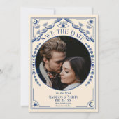 Tarot Gotische Trouwfoto Bewaar de Datum Kaart (Voorkant)