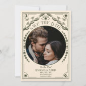  Tarot Gotische Trouwfoto Bewaar de Datum Kaart (Voorkant)