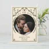  Tarot Gotische Trouwfoto Bewaar de Datum Kaart (Staand voorkant)