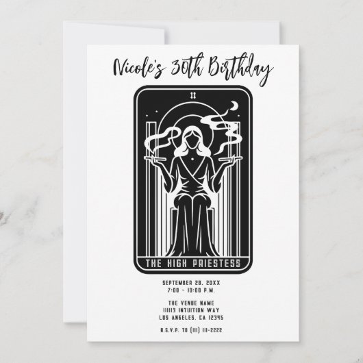 Tarot Hoge Priesteres Wiet Roken Occult Kaart (Voorkant)