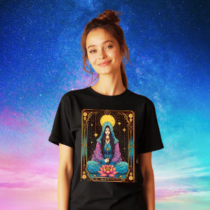 Tarot illustratie, de Hogepriesteres Tri-Blend Shirt