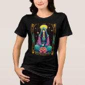 Tarot illustratie, de Hogepriesteres Tri-Blend Shirt (Voorkant)