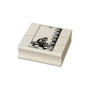 Tarot Kaart: Acht van munten: 8 van Pentacles Rubberstempel
