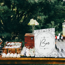 Tarot Kaart | Bruidsbruiloft | B+W-balk Reclamebord Met Voetstuk