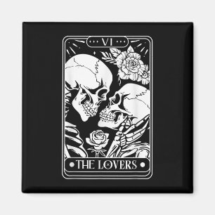 Tarot Kaart De geliefden  Skeleton Gothic Hallow Magneet
