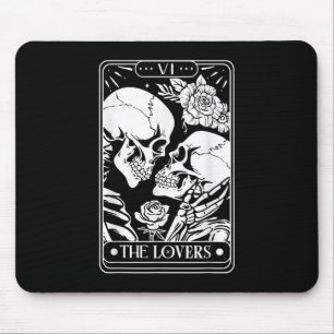 Tarot Kaart De geliefden Skeleton Gothic Hallow Muismat