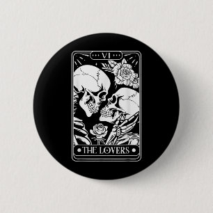 Tarot Kaart De geliefden  Skeleton Gothic Hallow Ronde Button 5,7 Cm
