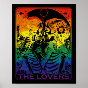Tarot Kaart De Liefhebbers Regenboog Zoenen Lesbis Poster