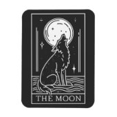 Tarot Kaart De Maan Wolf Howling Magneet (Verticaal)