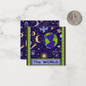 Tarot Kaart - DE WERELD Notitiekaartje (Voorkant / Achterkant in situ)