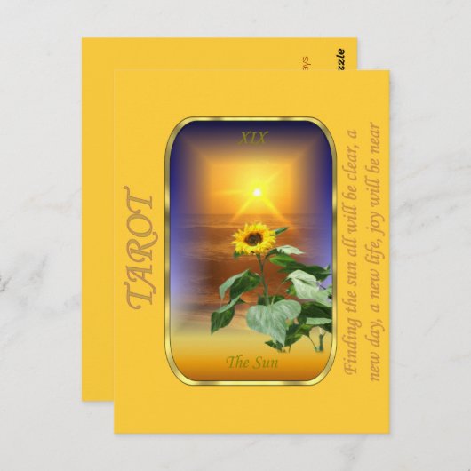 Tarot Kaart - De Zon (Voorkant / Achterkant)