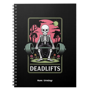 Tarot Kaart Deadlifts Funny Skeleton Workout Desig Notitieboek