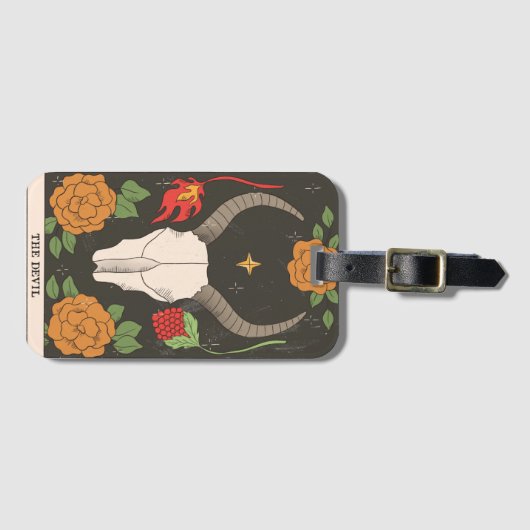 Tarot kaart Duivel waarzeggerij modern Major Arcan Bagagelabel (Voorkant (horizontaal))