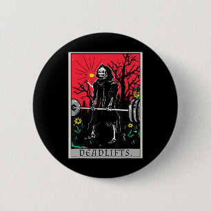Tarot Kaart Funny Gym Deadlifts Workout Deadlift F Ronde Button 5,7 Cm