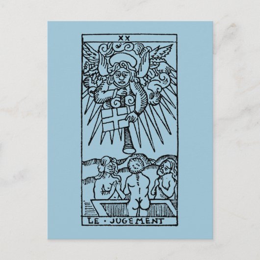 Tarot Kaart: Het vonnis Briefkaart (Voorkant)