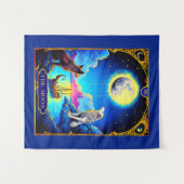 Tarot Kaart Illustratie, De Maan Wandkleed (Voorkant (horizontaal))