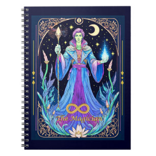 Tarot Kaart Illustration, De tovenaar Notitieboek