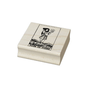 Tarot Kaart: Pagina van munten / Pentacles geperso Rubberstempel