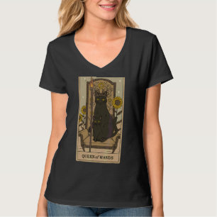 Tarot Kaart Queen of Wands and Black Cats Graphic  T-shirt