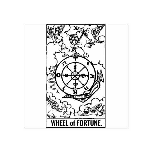Tarot Kaart: Rad van Fortuin: gepersonaliseerde te Rubberstempel (Afrduk)
