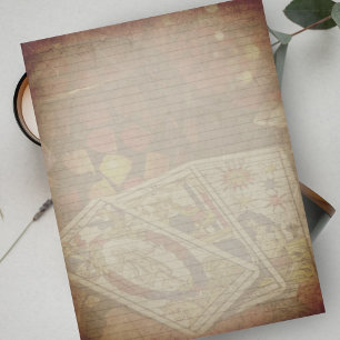Tarot Kaart Rustisch, licht gelijnd papier voor ka Notitieblok