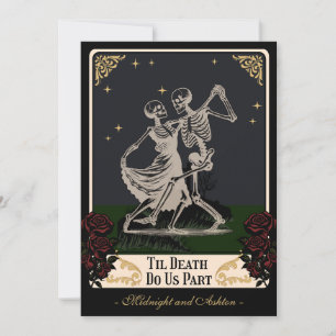 Tarot Kaart skeletten tot de dood bruiloft uitnodi