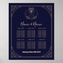 Tarot Kaart Tabel 6 Zitplan Trouwster Moon Poster