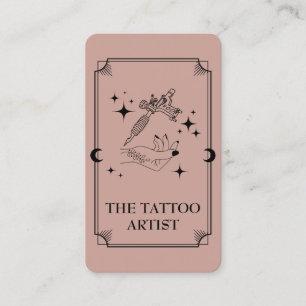 Tarot Kaart Tattoo Artiest Celestial Visitekaartje