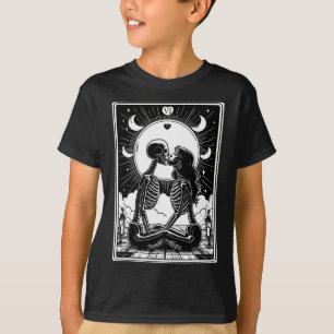 Tarot Kaart The Lovers Skeleton Gothic Halloween T-shirt