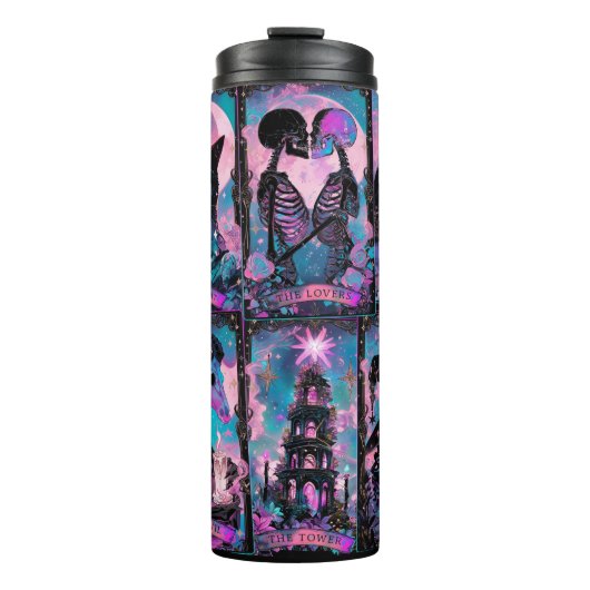 Tarot Kaart Witchy Halloween tumbler Thermosbeker (Voorkant)