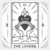 Tarot Kaarten | VRIJGEZELLENFEEST | Bruiloft | Mod Vierkante Sticker (Voorkant)