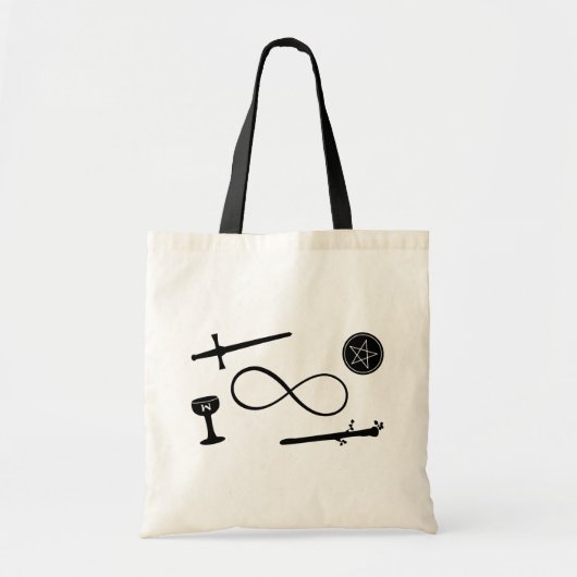 Tarot Lemniscate: De tovenaar en 4 elementen Tote Bag (Voorkant)