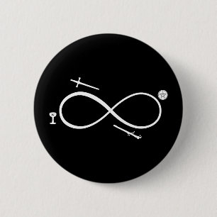 Tarot Lemniscate: De tovenaar en de elementen Ronde Button 5,7 Cm