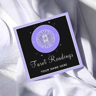Tarot lezen Fortune Teller Paarse en zwarte mystic Vierkante Visitekaartje