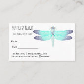 Tarot Lezingen Dragon Fly Stijlvolle Aqua kleuren Afsprakenkaartje (Achterkant)